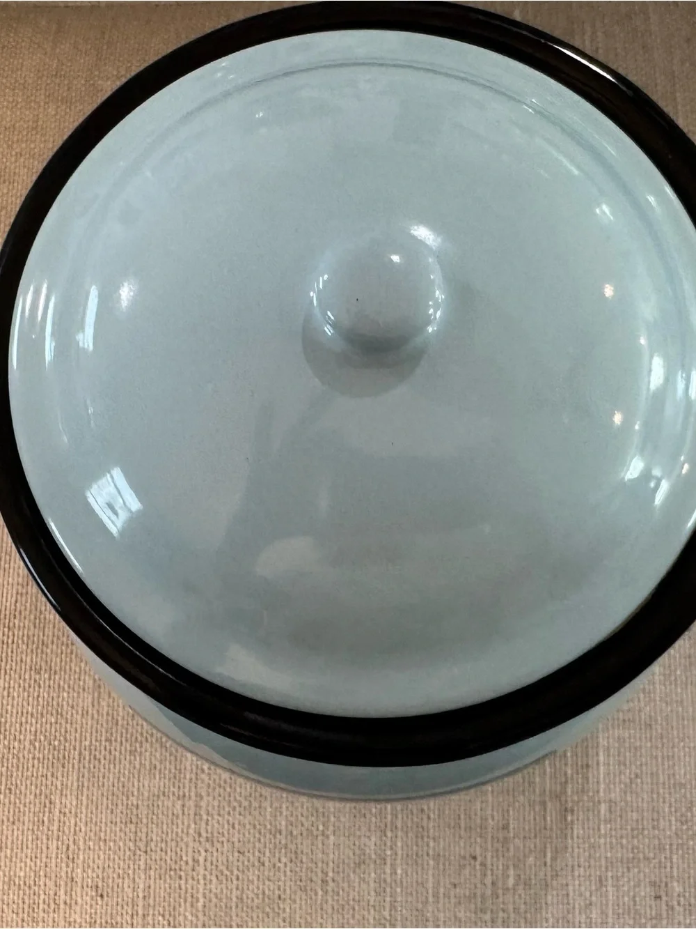 Victorian Trading Belle Robins egg Maison No 7 White Enamel Ware Jar